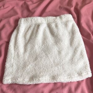 Cozy White Fleece Skirt